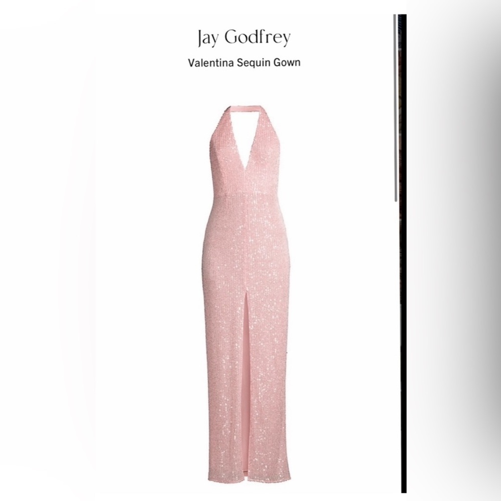 Jay Godfrey Pink Sequin Halter Gown Prom/Formal NWT/
